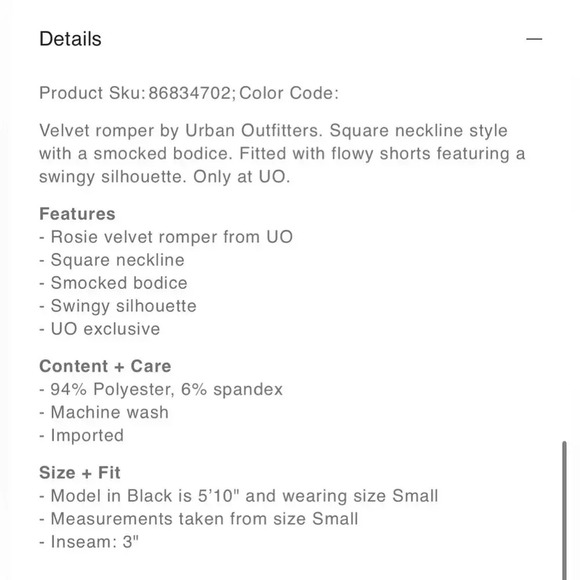 NWT new Urban Outfitters velvet romper SMALL red wine ruffle strap smocked dress - Picture 5 of 17